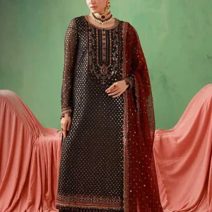 AJULFH-01 Embroidered Chiffon Unstitched 3 Pcs