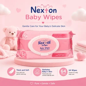 Nexton Baby Wipes (Extra Sensitive Pink) 64 pcs