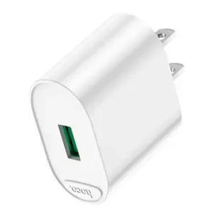 Hoco Fighter Single Port QC3.0 Wall Charger US White (C109) - ISPK-0528
