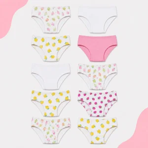 Girls Hipster Underwear – 10-Piece Assorted Colors Pack (2T–3T)