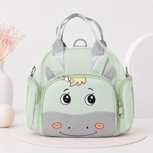 Baby Travel Backpack – Mint Green Horse Design